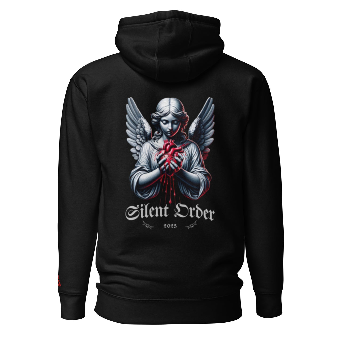 Angel Heart Limited Edition Premium Luxury Series Back Graphic Hoodie Pullover - Red Logo Series - By Silent Order Apparel Brand - Unisex