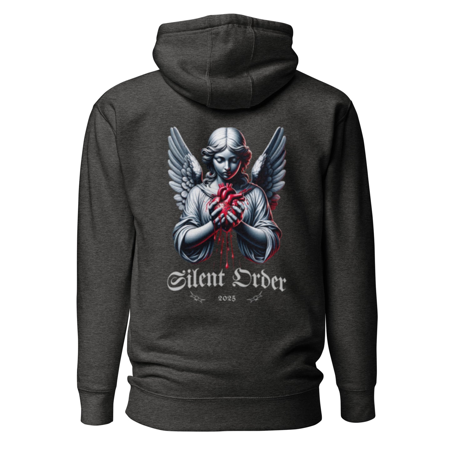 Angel Heart Limited Edition Premium Luxury Series Back Graphic Hoodie Pullover - Black Logo Series - By Silent Order Apparel Brand - Unisex