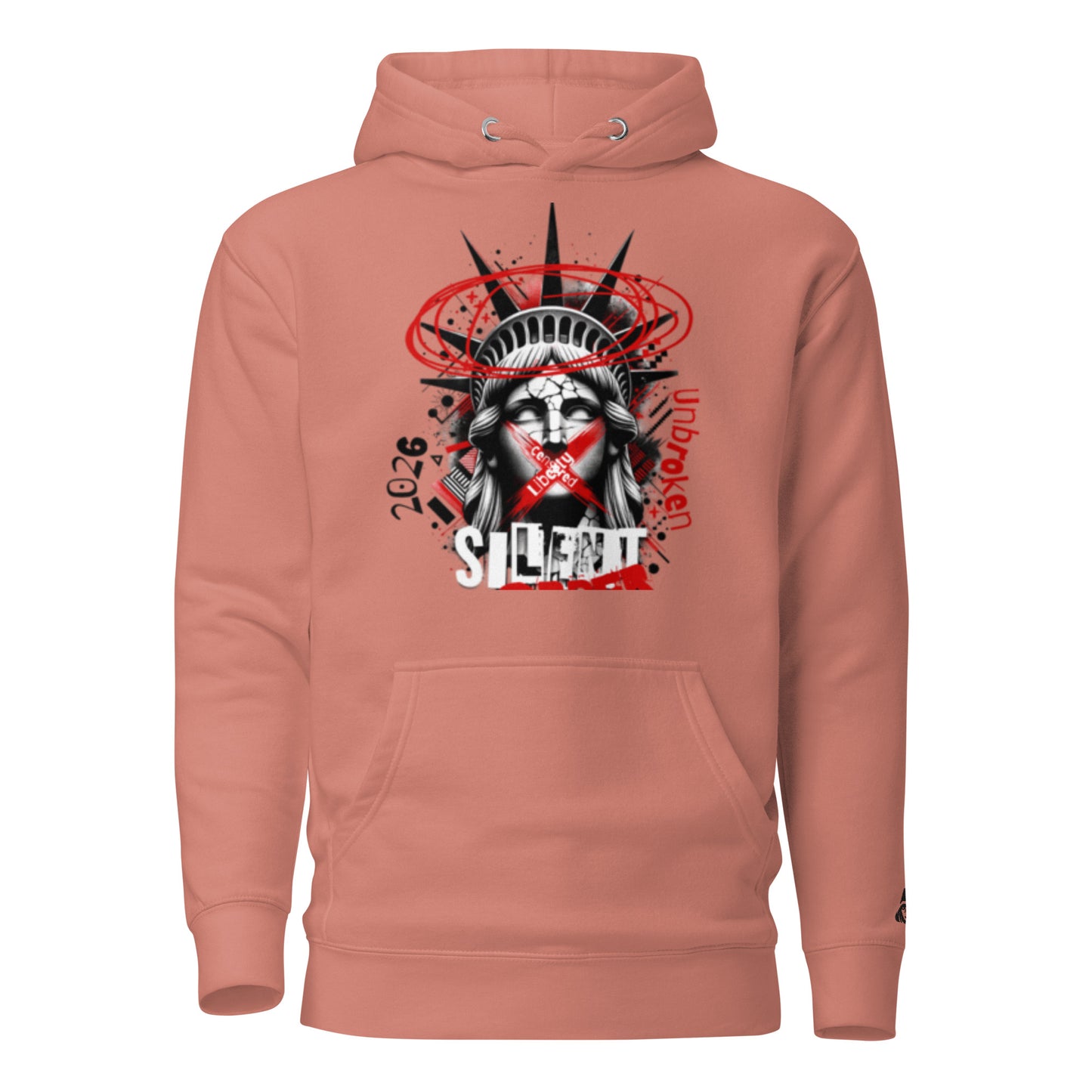 Muted Freedom Limited Edition Premium Luxury Series Front Graphic Pullover Hoodie - White Logo Series - Unisex