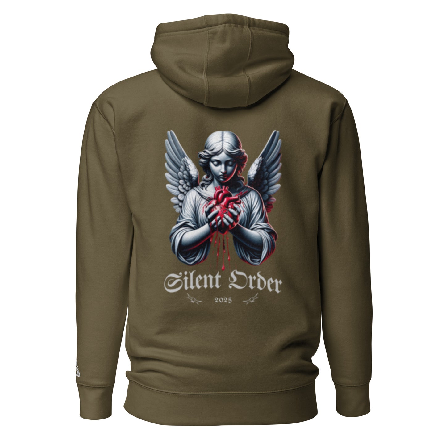 Angel Heart Limited Edition Premium Luxury Series Back Graphic Hoodie Pullover - White Logo Series - By Silent Order Apparel Brand - Unisex