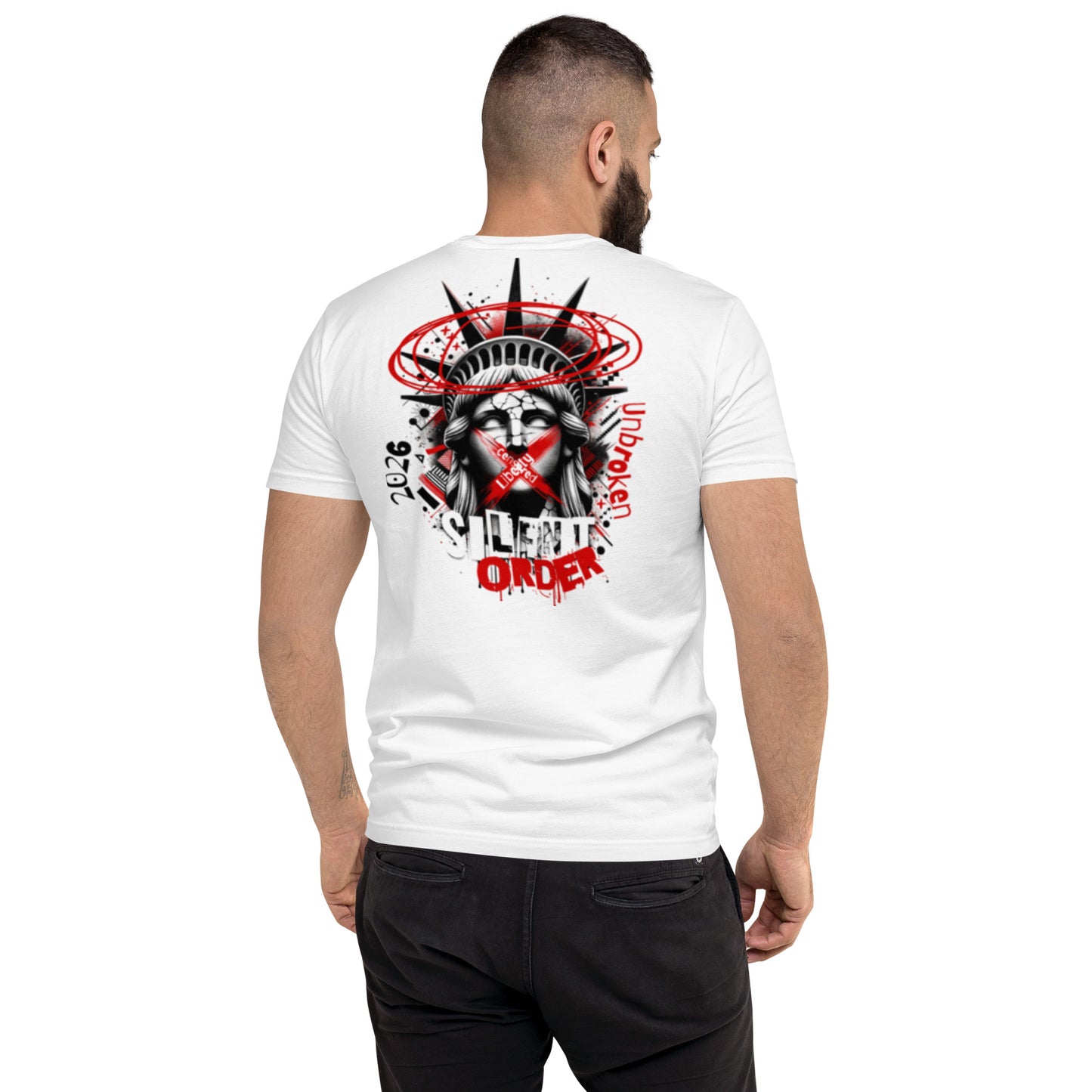 Muted Freedom Limited Edition Premium Luxury Series - Short Sleeve Back Short Sleeve Graphic T-Shirt - Black Logo Series - Unisex