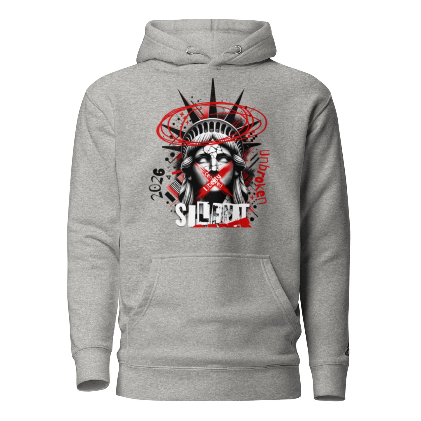 Muted Freedom Limited Edition Premium Luxury Series Front Graphic Pullover Hoodie - White Logo Series - Unisex
