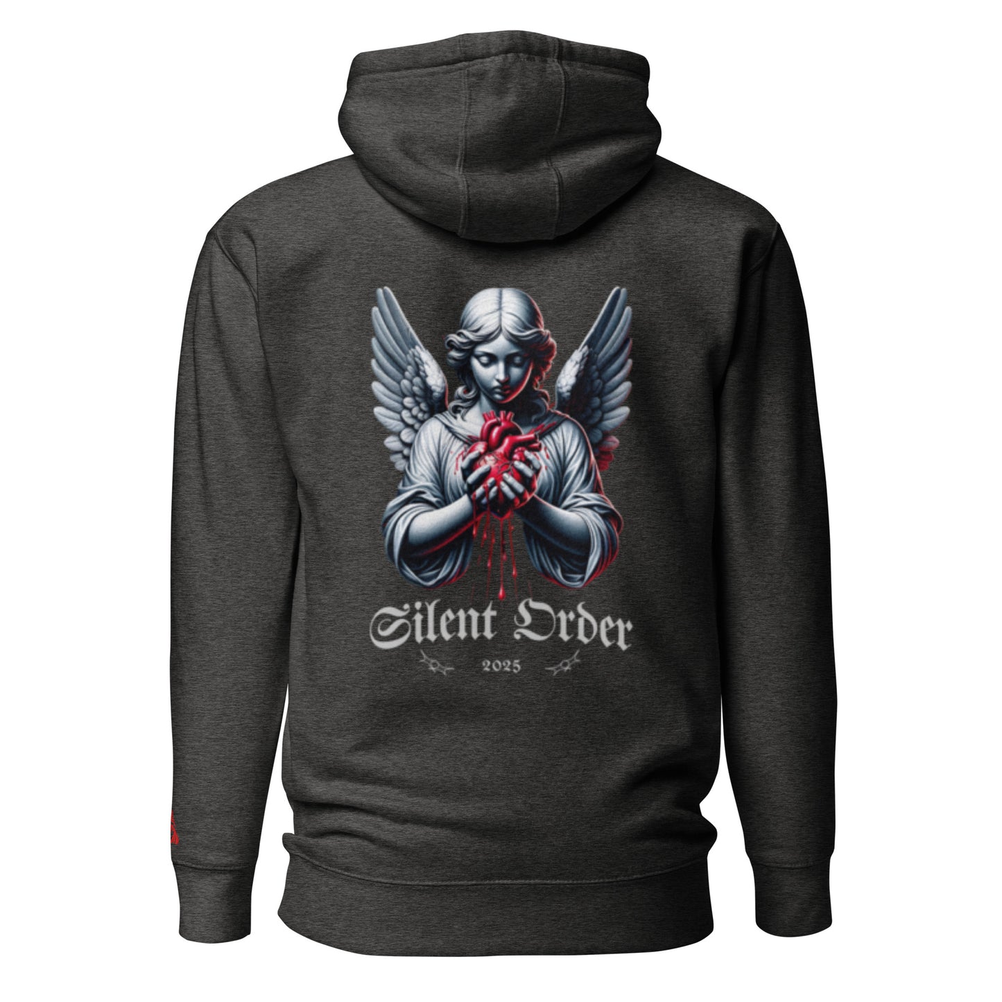Angel Heart Limited Edition Premium Luxury Series Back Graphic Hoodie Pullover - Red Logo Series - By Silent Order Apparel Brand - Unisex