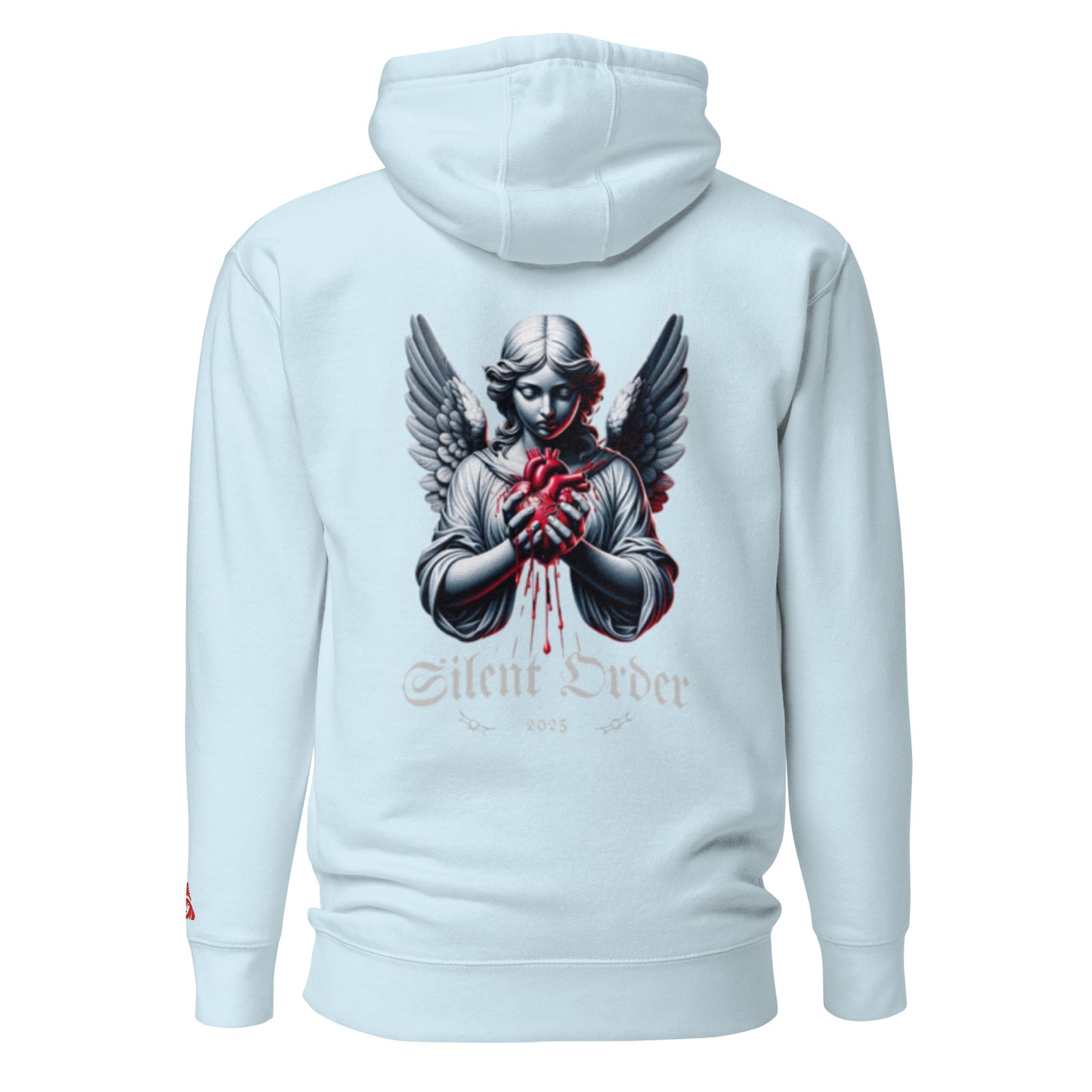 Angel Heart Limited Edition Premium Luxury Series Back Graphic Hoodie Pullover - Red Logo Series - By Silent Order Apparel Brand - Unisex
