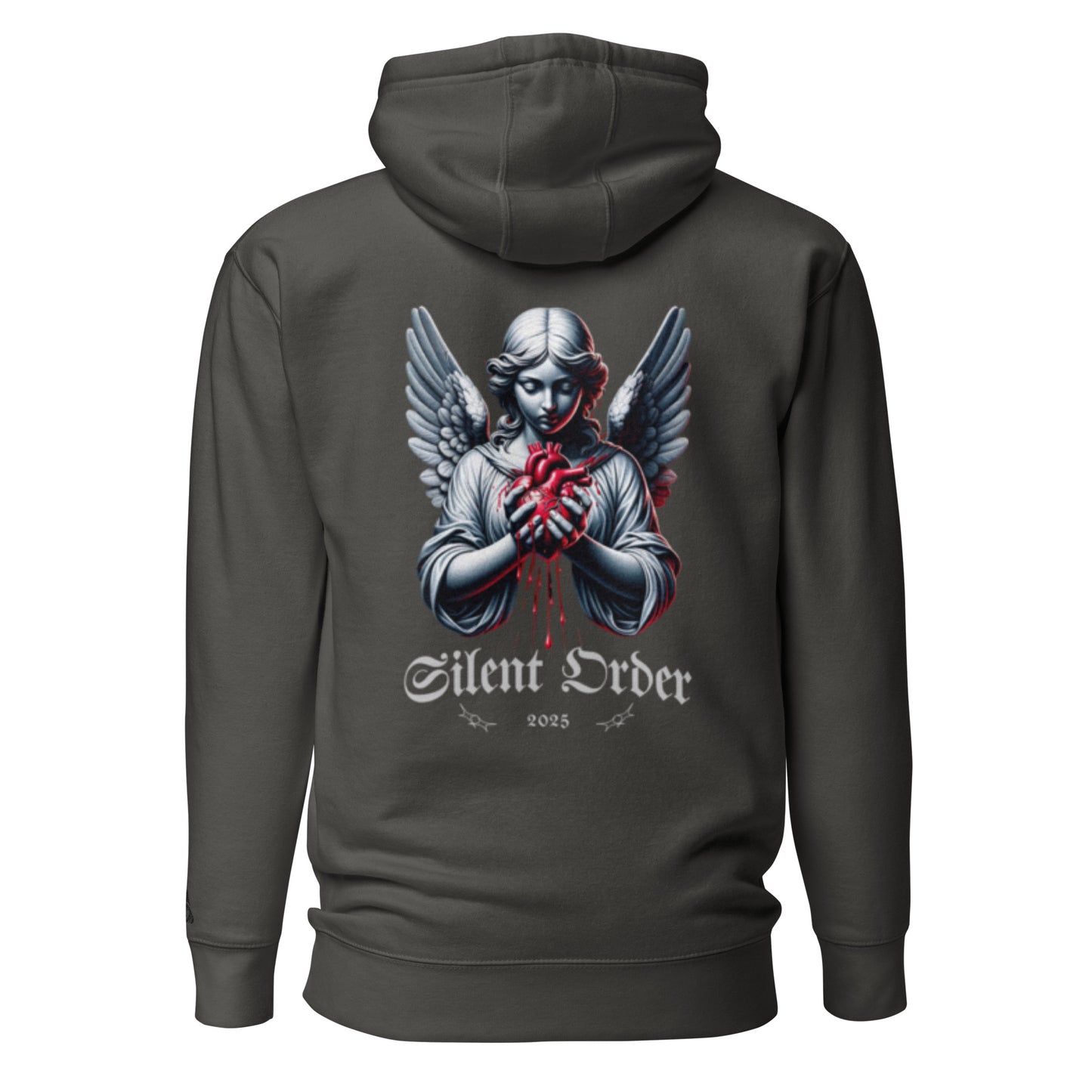 Angel Heart Limited Edition Premium Luxury Series Back Graphic Hoodie Pullover - Black Logo Series - By Silent Order Apparel Brand - Unisex