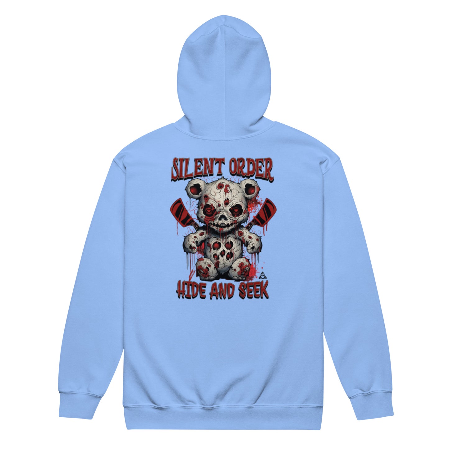 Hide and Seek Limited Edition Premium Luxury Series Graphic Zip Up Hoodie - Black Logo Series - By Silent Order Apparel Brand - Unisex