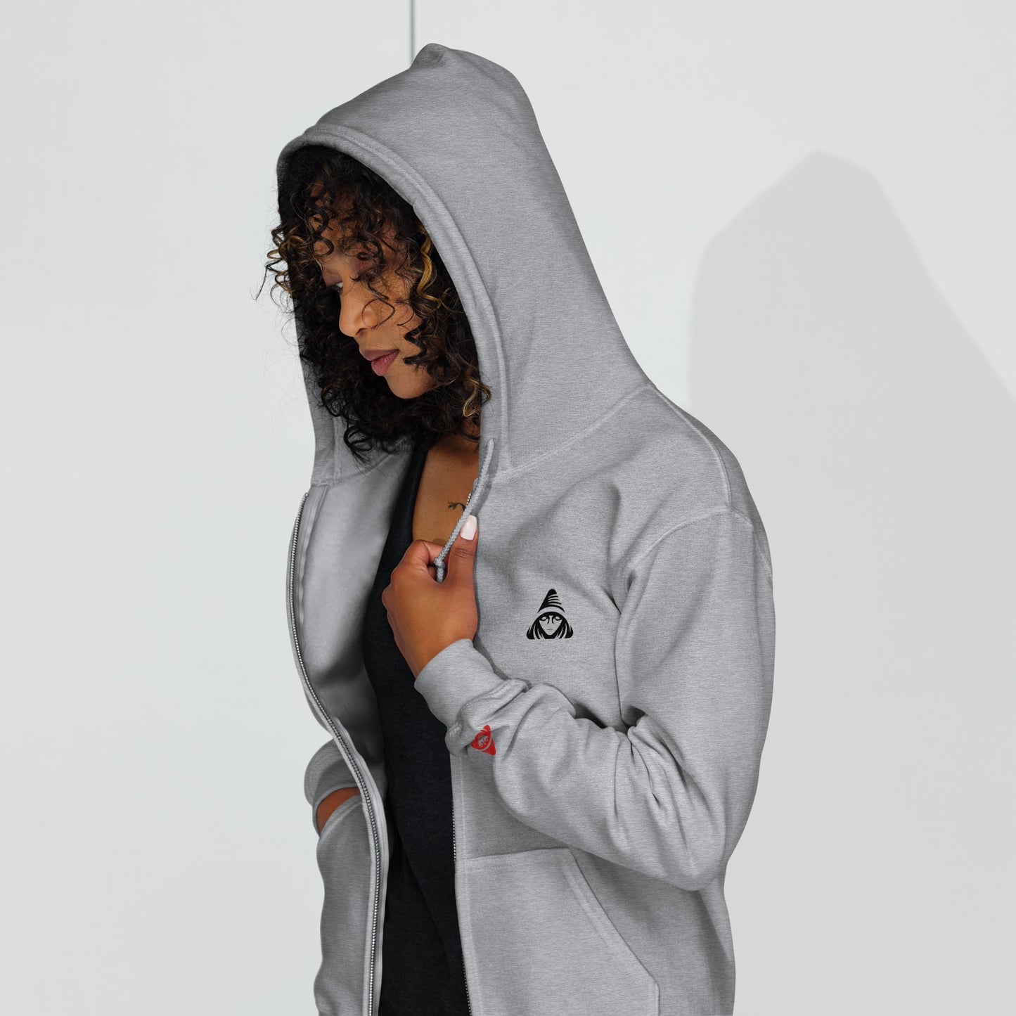 Hide and Seek Limited Edition Premium Luxury Series Graphic Zip Up Hoodie - Red Logo Series - By Silent Order Apparel Brand - Unisex