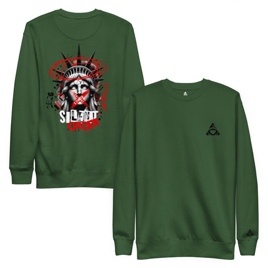 Muted Freedom Limited Edition Premium Luxury Series Back Graphic Sweatshirt - Black Logo Series - By Silent Order Apparel Brand - Unisex