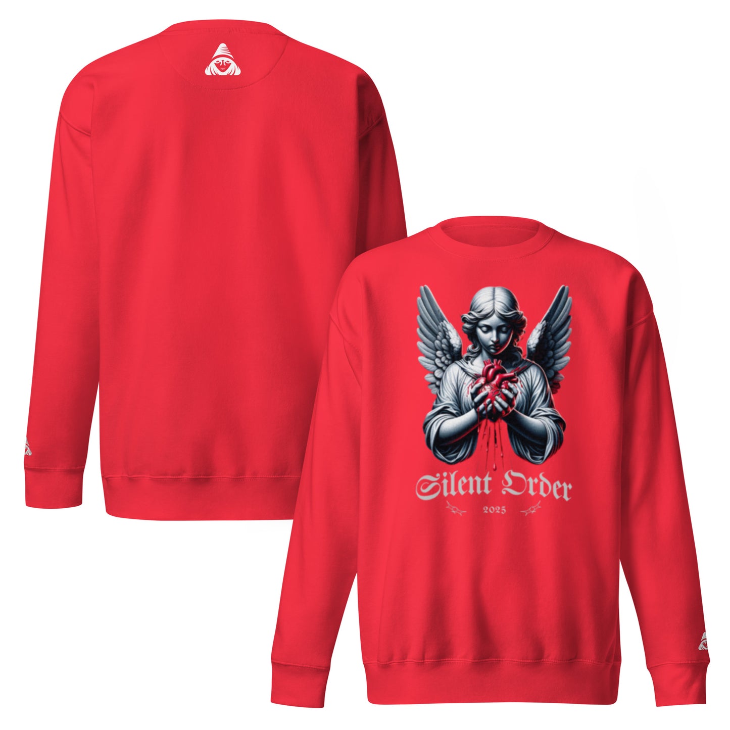 Angel Heart Limited Edition Premium Luxury Series Front Graphic Sweatshirt - White Logo Series - By Silent Order Apparel Brand - Unisex